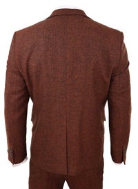 Rust Herringbone Tweed 3 Piece Suit