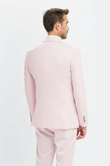 Tropez - Men's 3 Piece Pink Tailored Fit Suit
