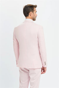 Tropez - Men's 3 Piece Pink Tailored Fit Suit