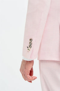 Tropez - Men's 3 Piece Pink Tailored Fit Suit