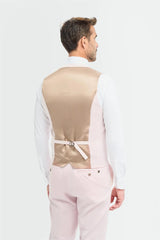 Tropez - Men's 3 Piece Pink Tailored Fit Suit